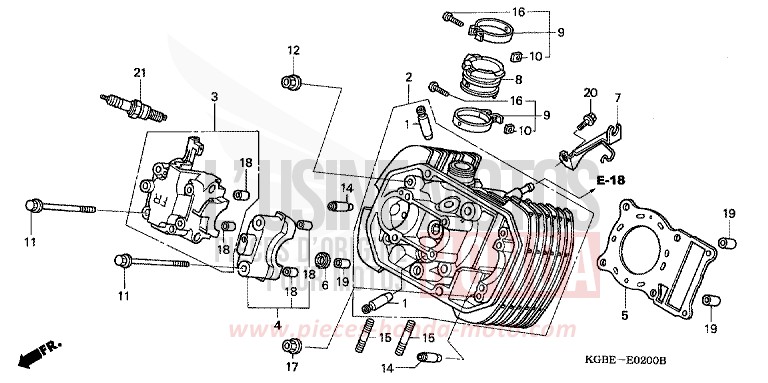 FRONT CYLINDER HEAD for Shadow VT125C NOIR (NH1) from 2001